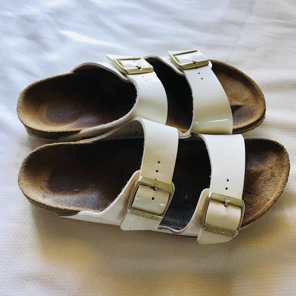 Birkenstock White Double Strap Sandals - Picture 6 of 9